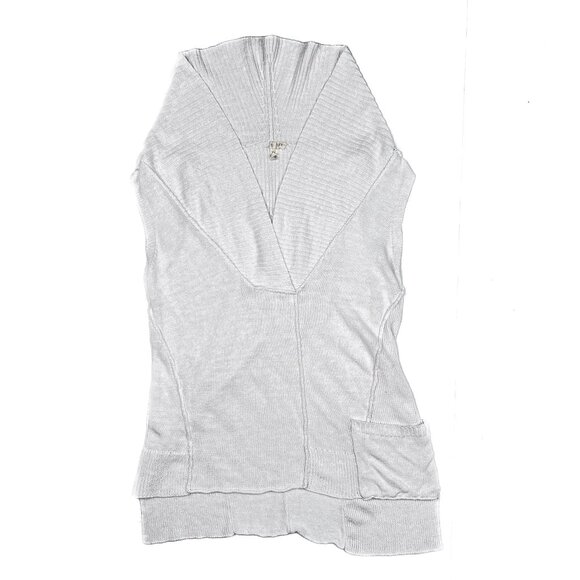 Eileen Fisher Linen Ribbed Knit Shawl V-Neck Pullover Sweater Vest Size S - Picture 7 of 10